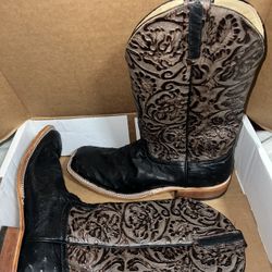 Anderson Bean Cowboy Boots #334884 US13 – Black Ostrich / Brown Leather – Rare!