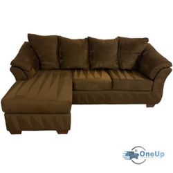 Brown Reversible Sectional Sofa Couch **FREE DELIVERY**