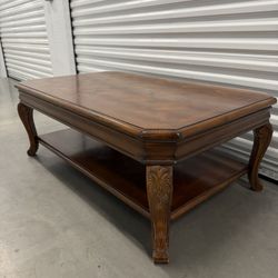 Antique Wood Coffee Table Set