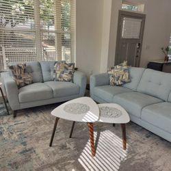 2+3 Sofa seat with two centre tables and a side table