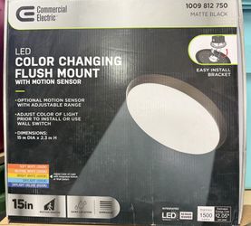 15 inch flush mount light unit, matte black