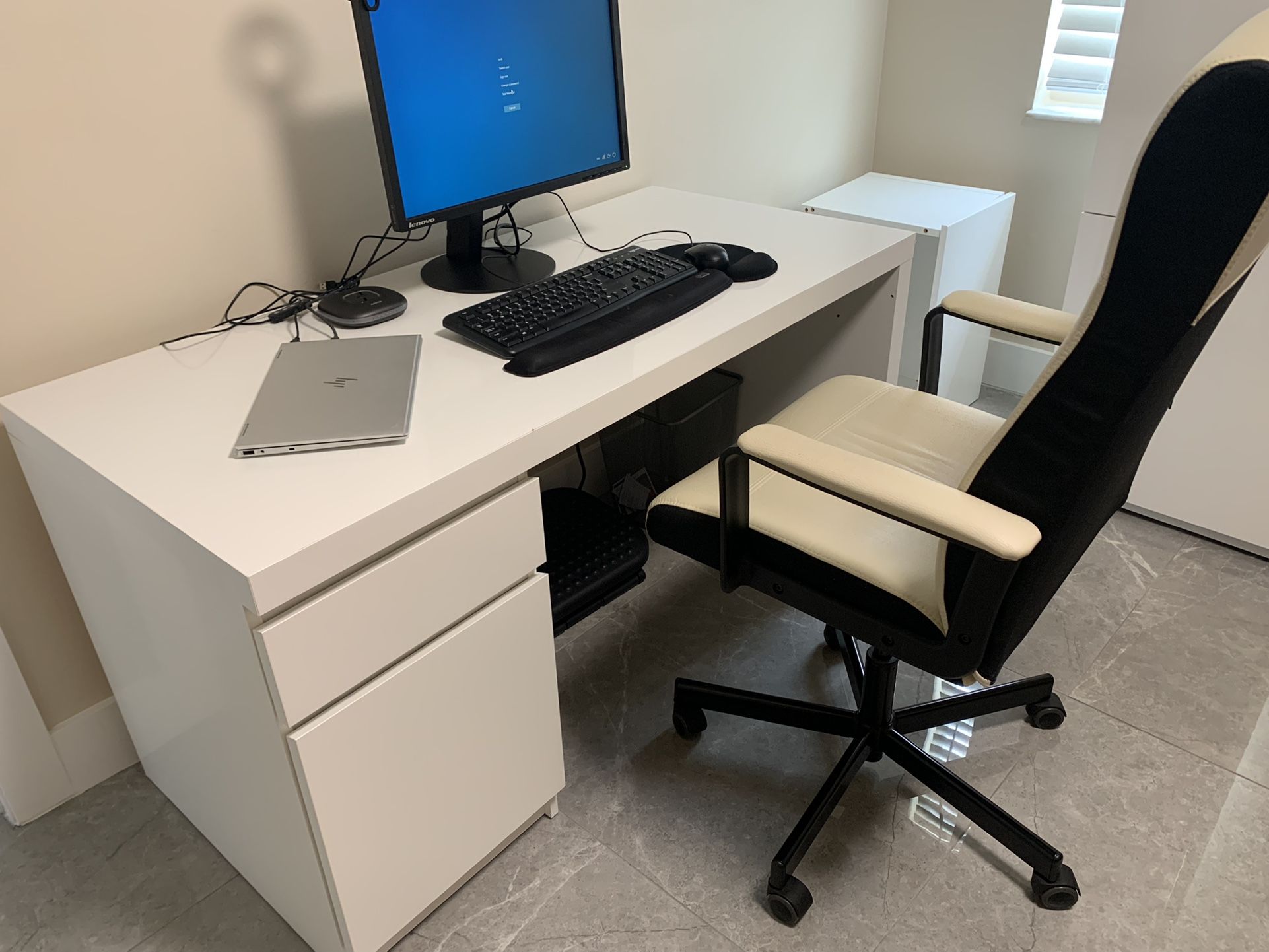 Office Desk and Rotating Chair