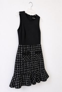 Karl Lagerfeld Women’s Black Tweed Dress – Size 4