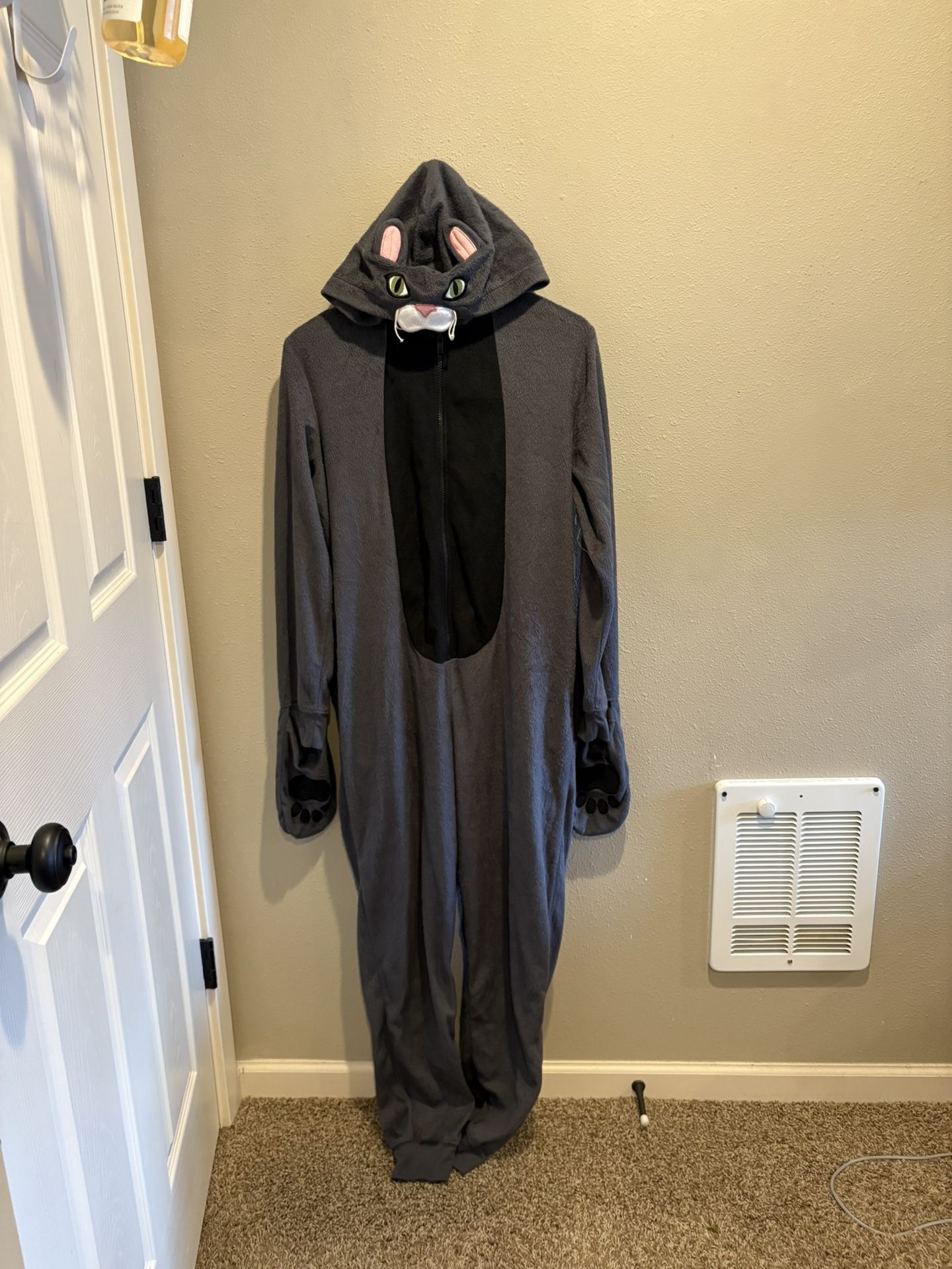 Xhilaration Gray Hooded Onesie Cat