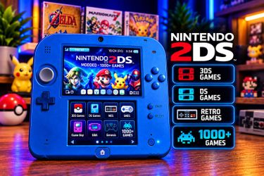 UPGRADED Blue Nintendo 2DS – 64GB – 3DS, DS & Retro Gaming!
