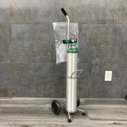Oxygen Cylinder With Roller Cart.