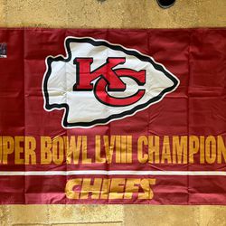 Kansas City Chiefs Super Bowl LVIII 58 Championship 3’x5’ Flag Mancavr Garage Banner