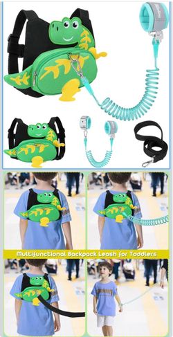 Toddler Dinosaur Backpack Harness with Wrist Leash