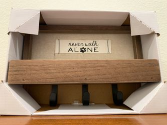 Never walk alone dog leash holder