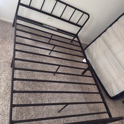 Full Size Metal Platform Bedframe and mattress