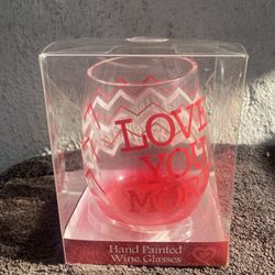 Valentine’s Day  Wine Glass Love You More ..