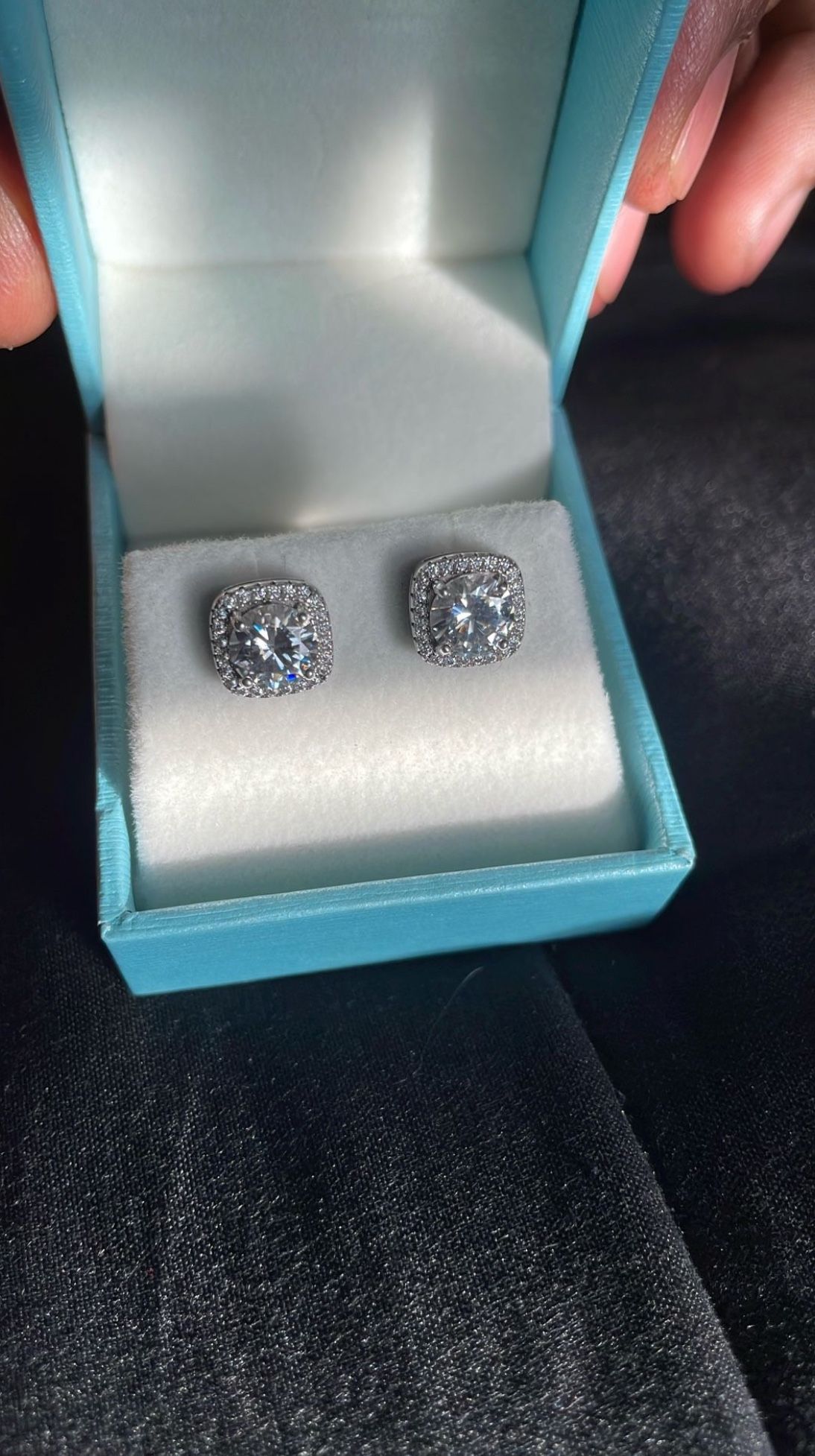 8mm Moissanite Diamond Earrings