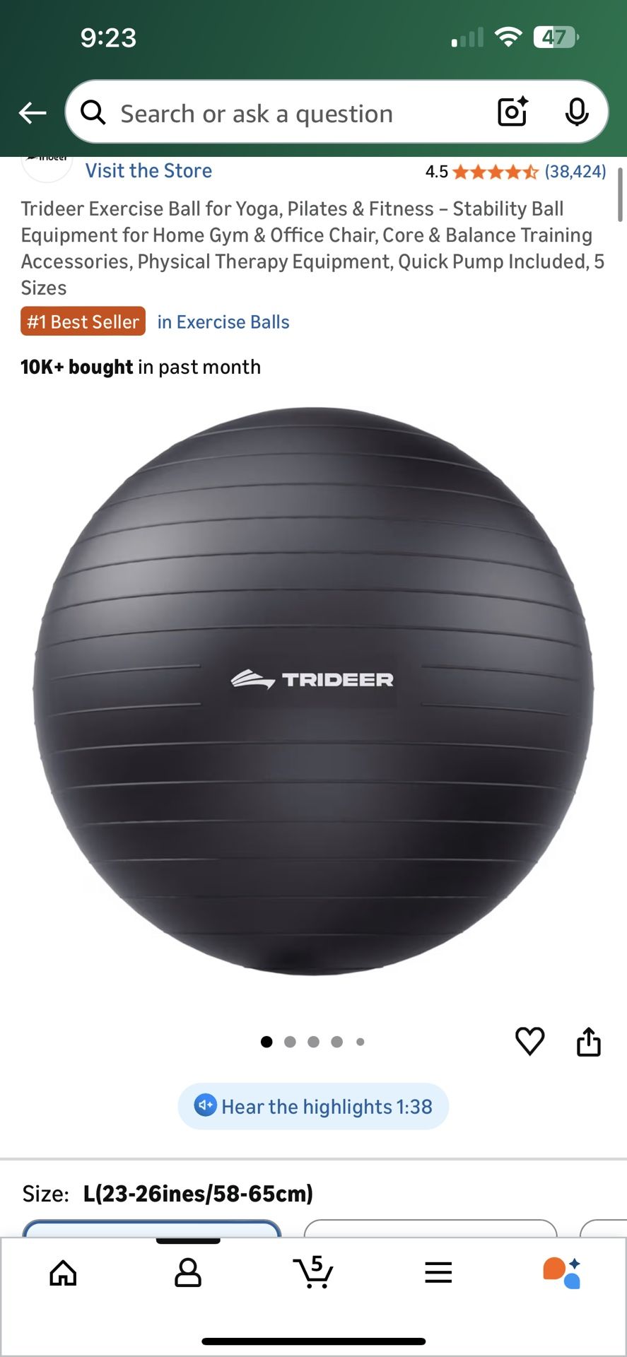 Exercise/Birthing Ball