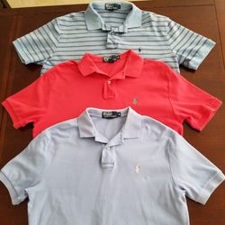 3 Ralph Lauren Polo Shirts  For Men Size M Bundle