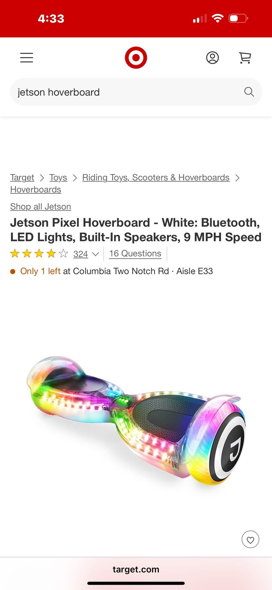 Brand New Electric Hoverboard - 9 MPH Speed