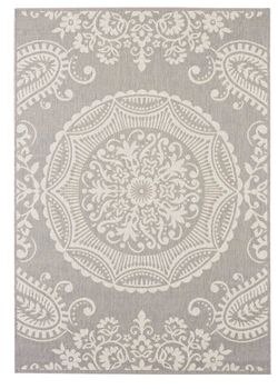 Balta Rugs Signature Home Piermont Medallion Light Grey Indoor/Outdoor Area Rug - 8’ x 10' - grey & crème - brand new
