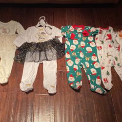 10 Piece Bundle Onesies For Baby Girls Size 9 Months 