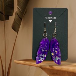 Purple Resin Earrings