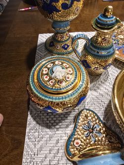Ceramic Church Paten Hand Painted with Pure Gold Handmade in Italy Mosaic