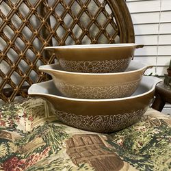 Vintage Pyrex Woodland Cinderella Now 3 Pc Bowls