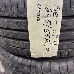 Set of 4 tires 245/55r19 otani $155