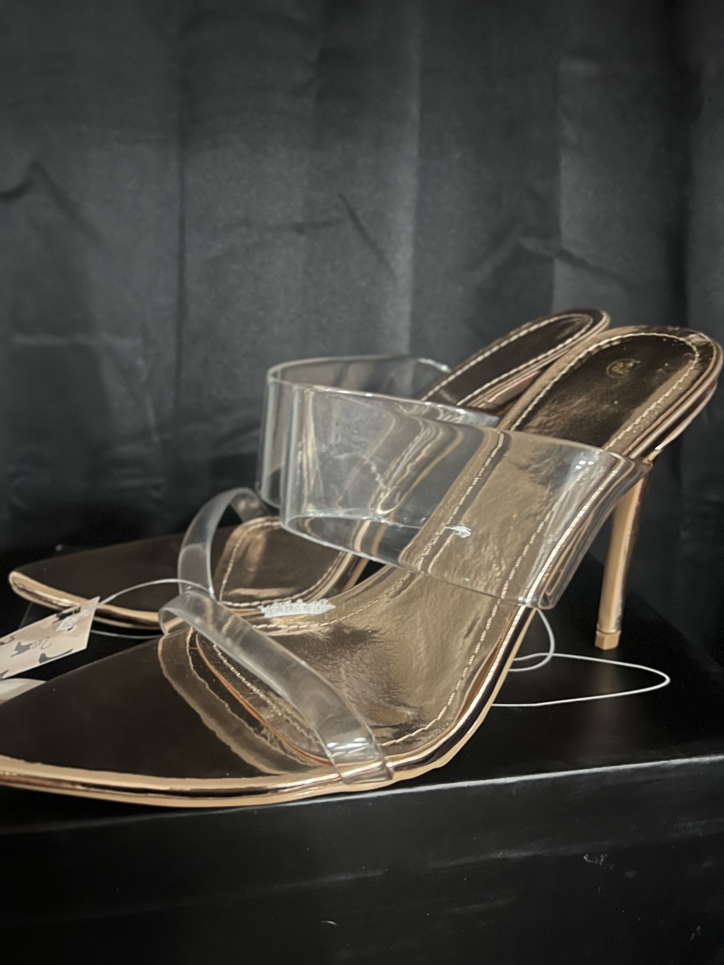 Clear & Gold Heels