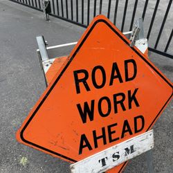 Road Work Ahead Sign 