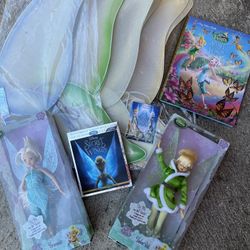 *UPdated*Tinker bell And Periwinkle Collectibles With Fairy Wings And DVD 