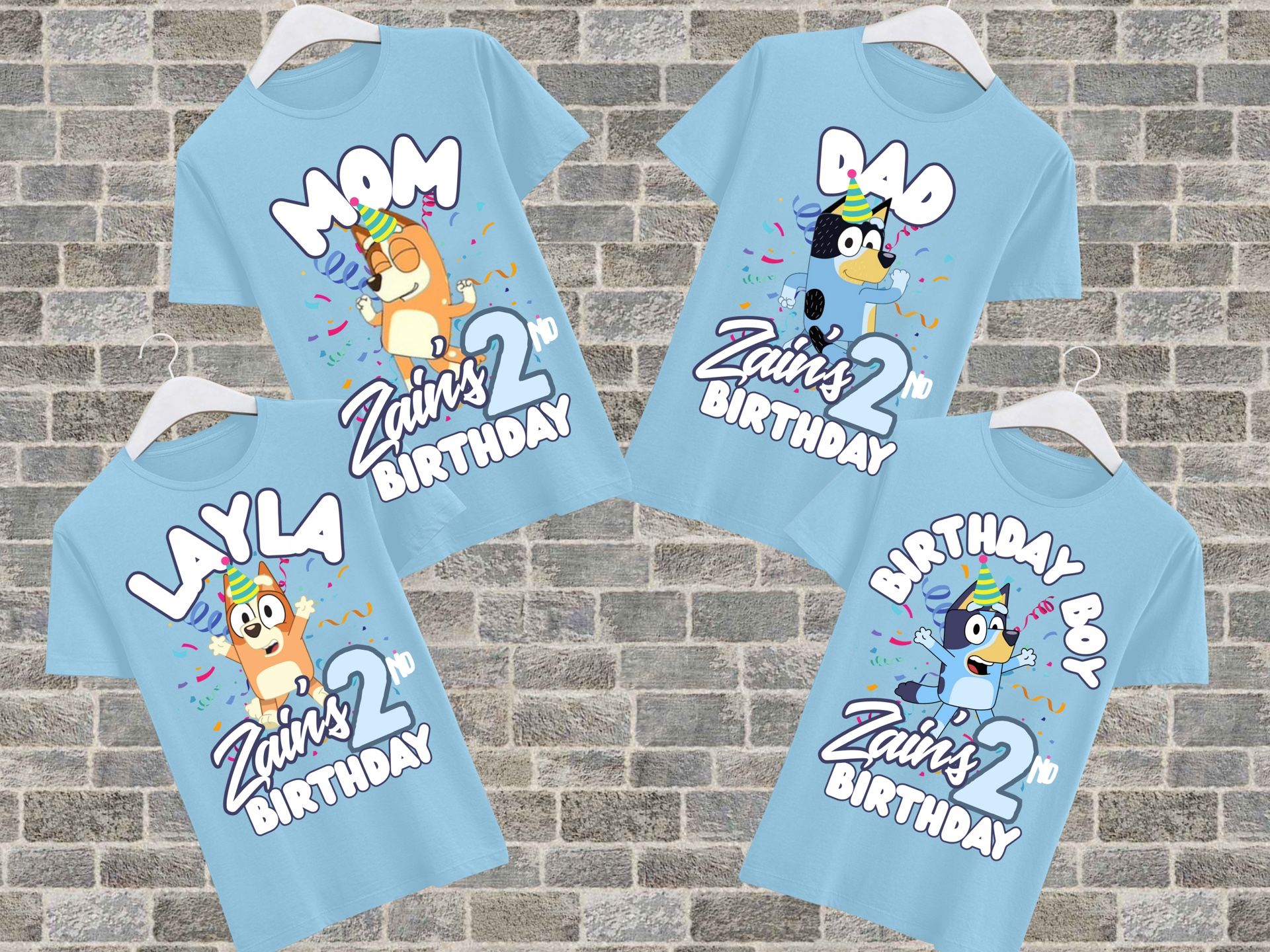 Houston Custom T-shirts Bluey Inspired Family Birthday T-Shirts . . . . . . . . #tshirtslovers #tshirts #tshirtdesign #tshirt #custom #custommade #cus