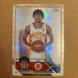 Dj Wagner topps chrome 'mcdonalds arches border' insert