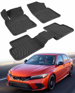 🔥 Honda Civic 2022–2025 All-Weather Floor Mats | Heavy Duty Custom Fit 3-Piece Set | New