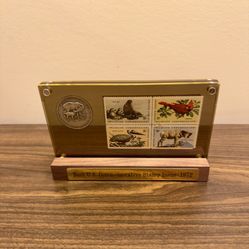  .999 Fine Silver 1972 Wildlife Conservation Stamp & Medal Display Lot - Postal Commemorative Society