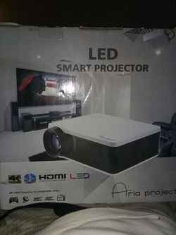 Brand new LED smart projector and 72' projection screen