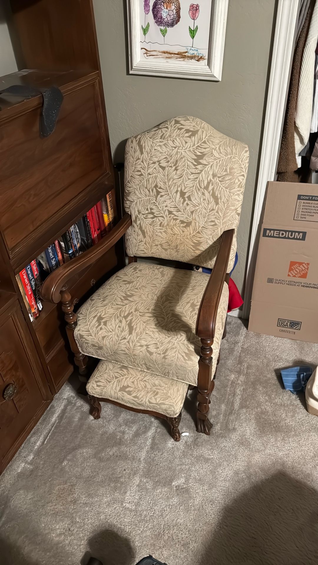 Antique Chair & Matching Foot Rest