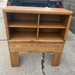 golden oak bookcase/headboard 