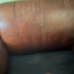 Italian Leather Love Seat 
