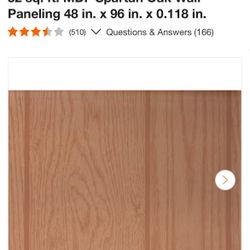 Lot of 15 Panels 32 sq. ft. MDF Spartan Oak Wall Paneling 48 in. x 96 in. x 0.118 in.
