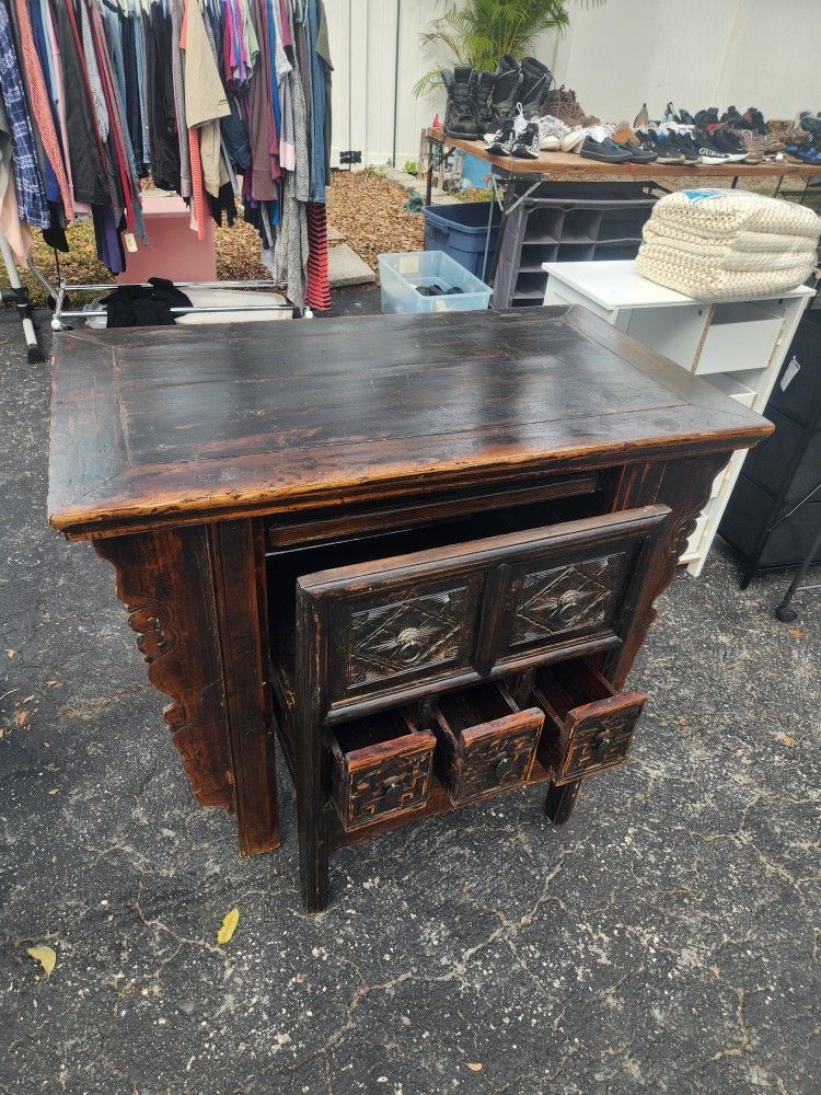 Antique Desk With Hidden Chair