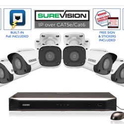 Security Camera System with Network Video Recorder | 8 4K Cameras - 16 Channel NVR / 8IPBE2-N