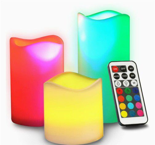 Flameless Candles with Remote, [Real Flickering & Real Ivory Color] Novelty Place Battery Powered LED Pillars Candle with Remote Control 