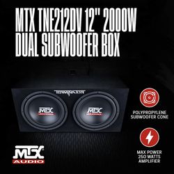 MTX TNE212D Dual 12 inch 1200W Sealed Subwoofer Enclosure