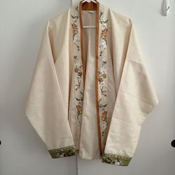 Hanfu Blouse Rabbit Yellow Cardigan Embroidered Custom By Shisanyu Sz L  Length 32” Armpit to armpit 27*2”