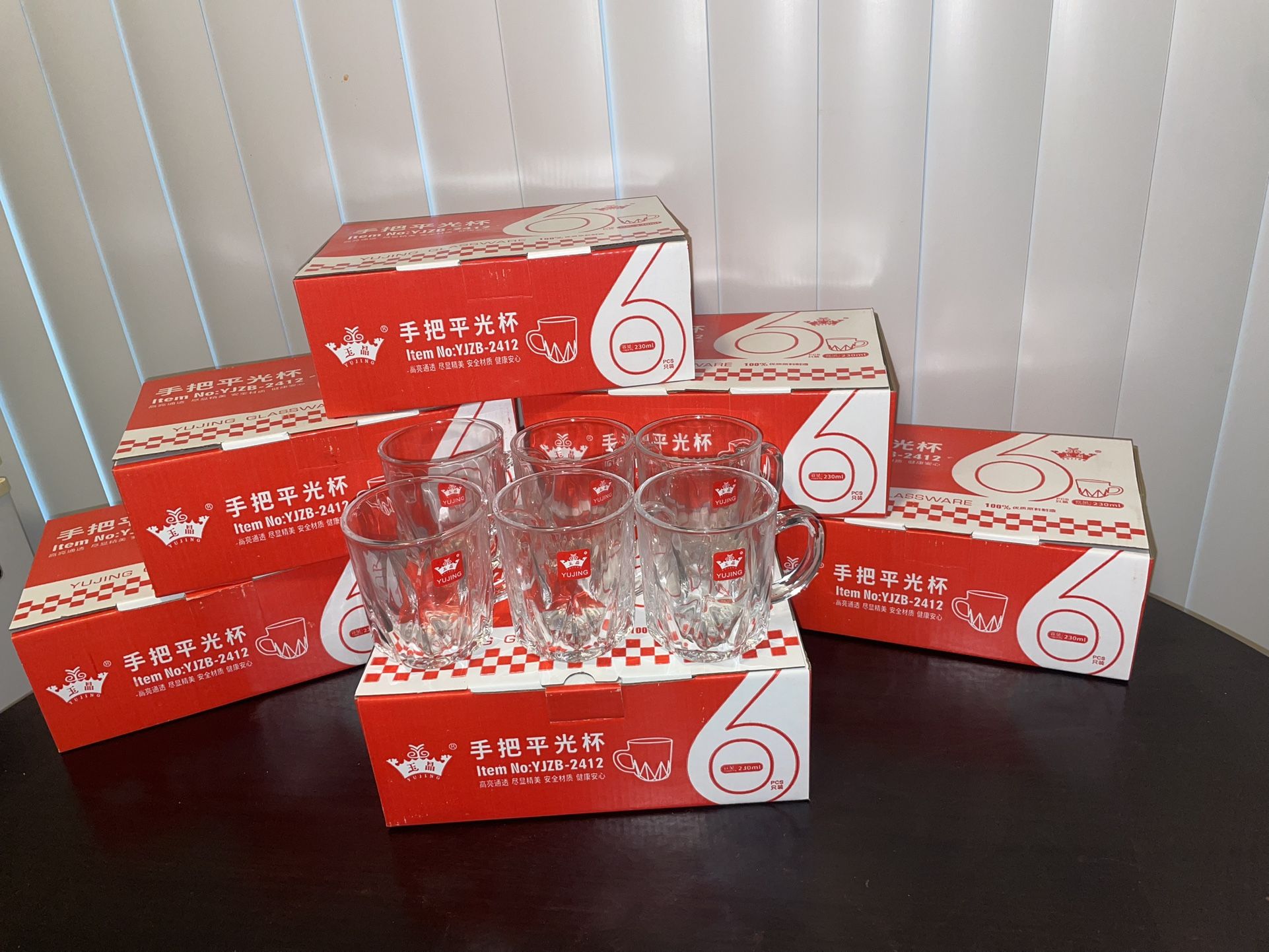 Glass Cup color box 6pcs