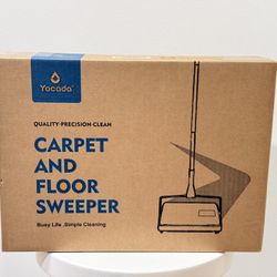 New - Manual Carpet Sweeper Cleaner Household Sweeper with Extra Brush Lightweight Hand Push for Home Office