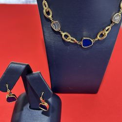 14Kt Gold Stone Set 14Grams Chain Is 16”