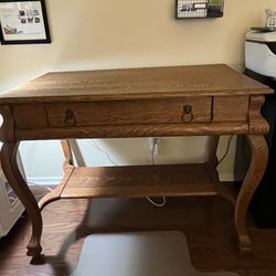 Antique Oak Library Table