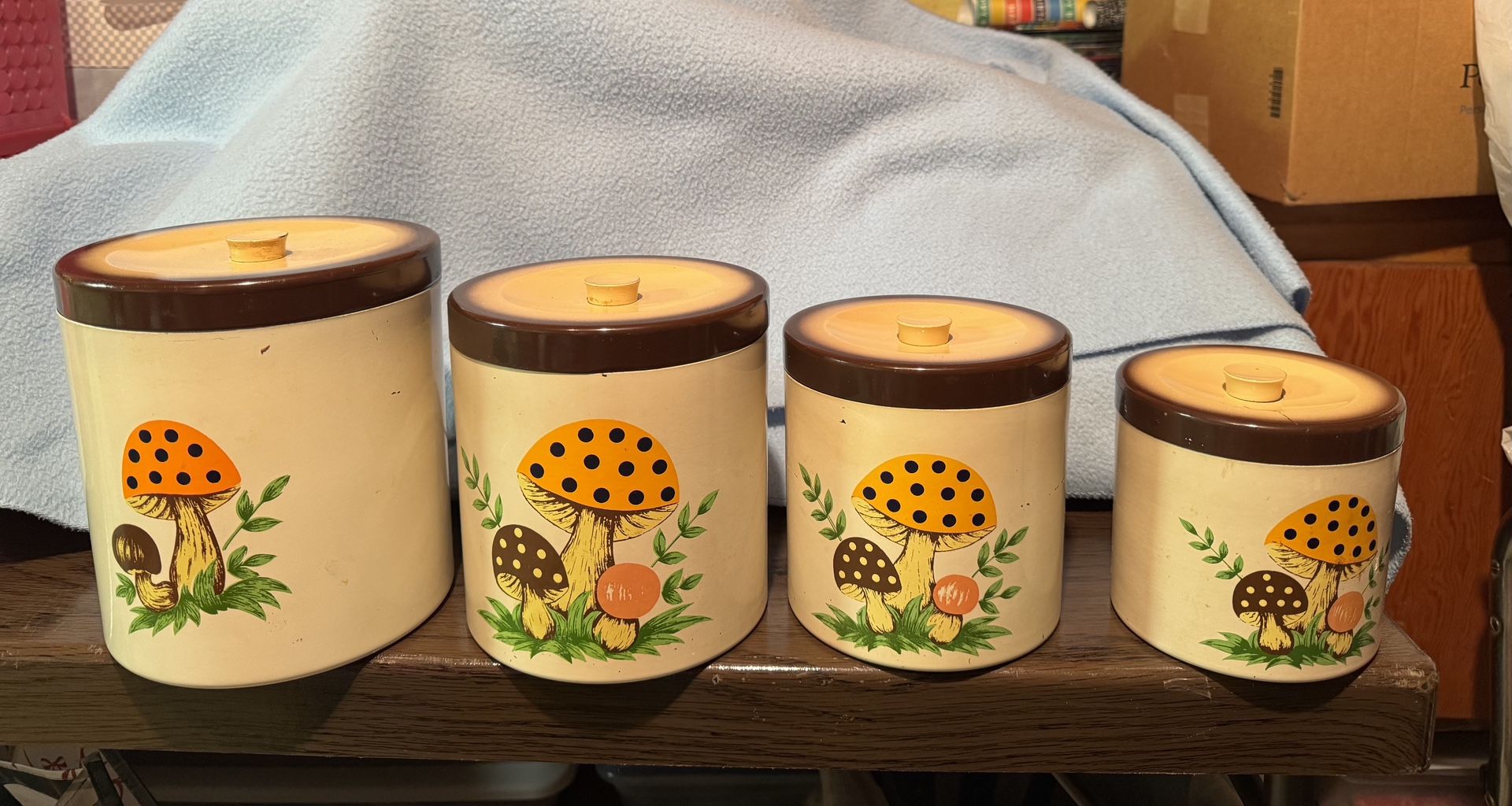 Set Of 4 Antique Canisters