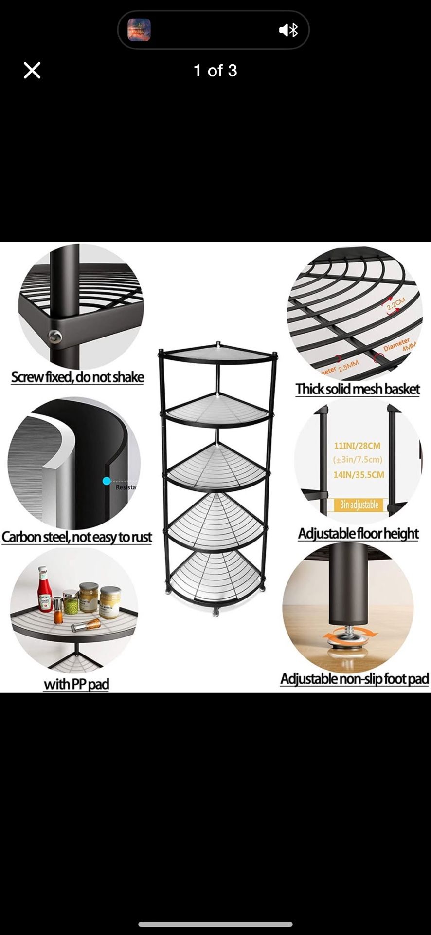 new 5-Tier metal Kitchen Corner Shelf Rack