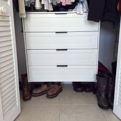 White Dresser With Black Handles And Legs