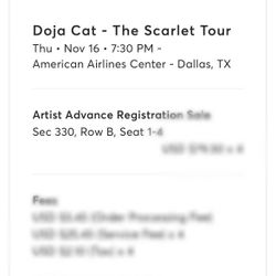 Doja Cat 4 Tickets Available!